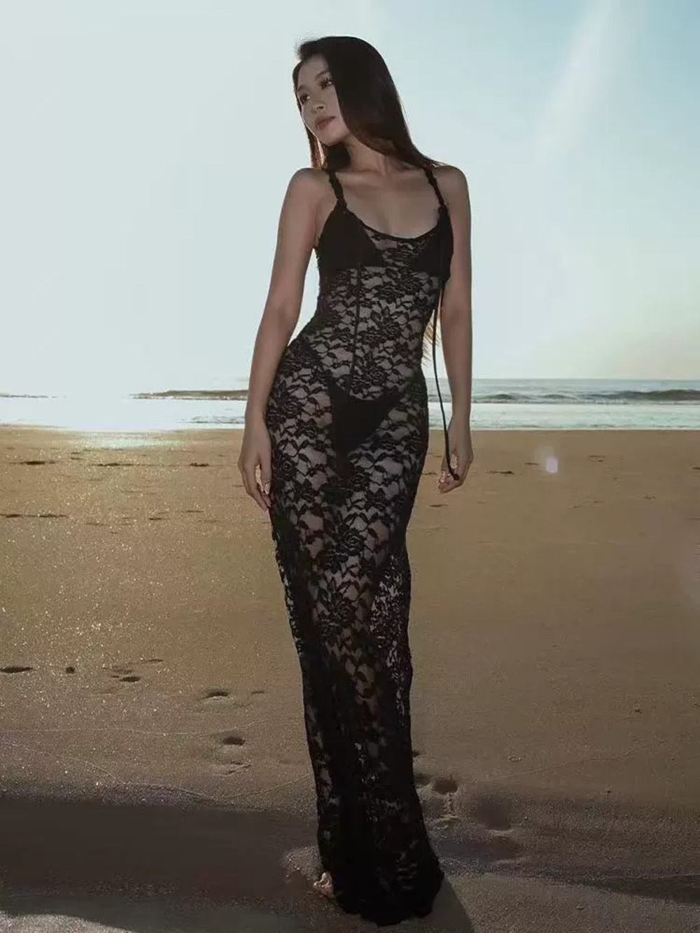 Zara Sheer Lace Bodycon Camisole Dress